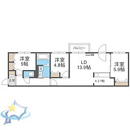 札幌市営東西線 白石駅 徒歩8分 3階/-
