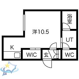 セリーンガーデン桑園 1Kの間取図画像