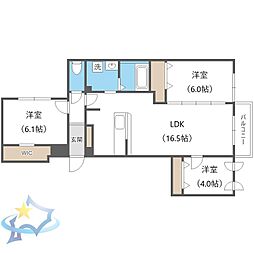 CERNE Yamahana 3LDKの間取図画像