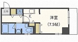 シティーコート北1条 1Kの間取図画像