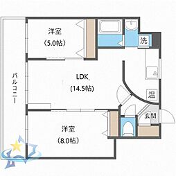 ピノグローブ伏見 2LDKの間取図画像