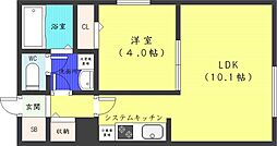 札幌市営東西線 円山公園駅 徒歩2分の賃貸マンション 2階1LDKの間取り