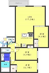 札幌市営東西線 円山公園駅 徒歩5分の賃貸マンション 4階3LDKの間取り