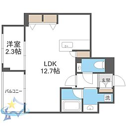 札幌市営南北線 すすきの駅 徒歩5分の賃貸マンション 10階1LDKの間取り