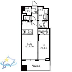 札幌市営東西線 西11丁目駅 徒歩2分の賃貸マンション 11階1LDKの間取り