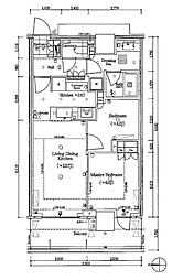 パークシティ中野ザタワーエアーズ 2LDKの間取図画像