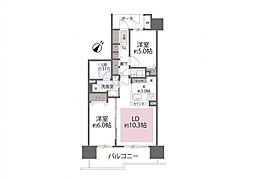 コスモ日暮里シティフォルム 2LDKの間取図画像