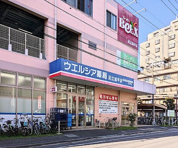 ドラッグストア 300m ウェルシア足立加平店