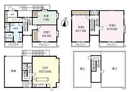 新座市栄5丁目　中古戸建 4LDKの間取り