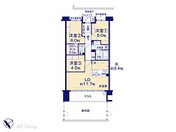 グラン・コート東川口 3LDKの間取図画像