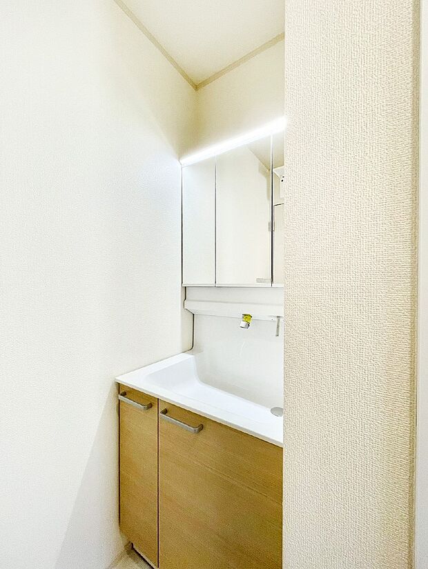 明るい洗面所は毎朝の身支度も楽しくできちゃいそうです。