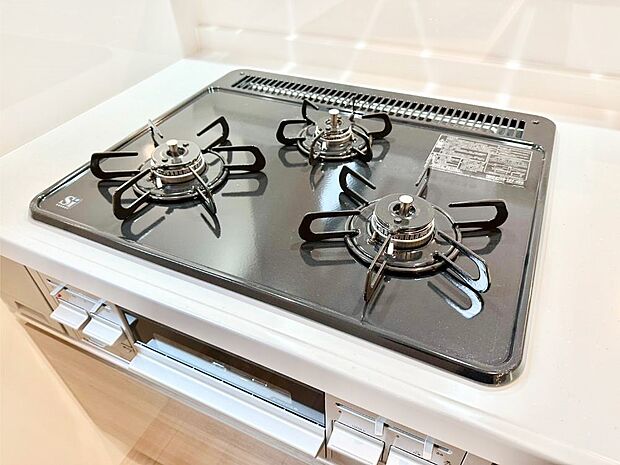 三口ガスコンロでお料理が一気にはかどりそう。  