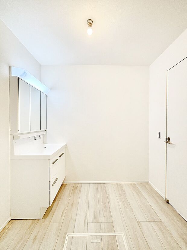 ゆとりの洗面スペースで朝の身支度もラクラク