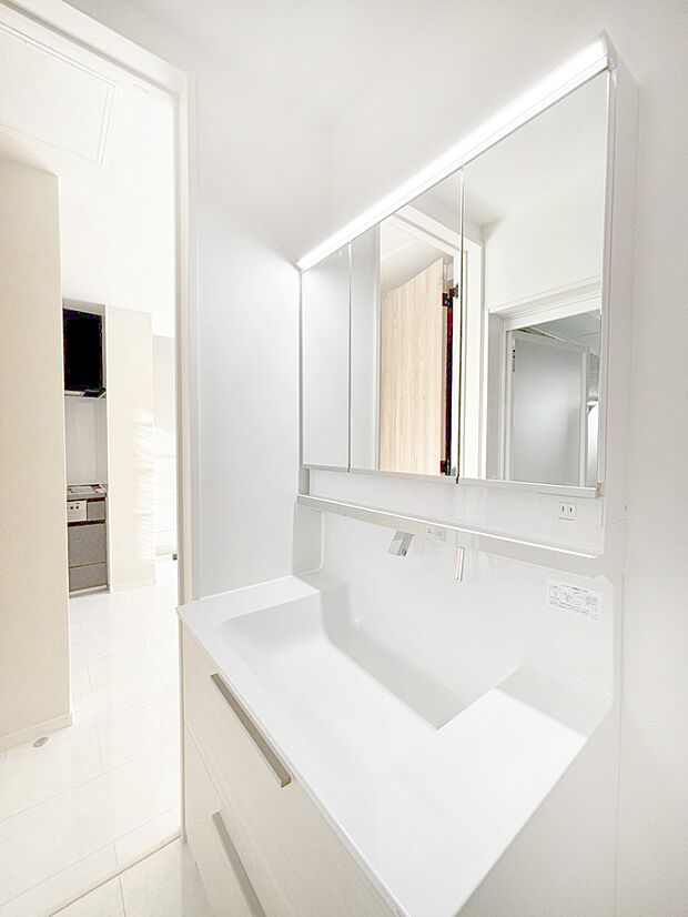 身支度もスムーズにおこなえる脱衣場