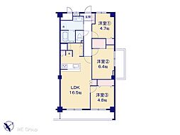 朝霞ハイデンス 3LDKの間取図画像