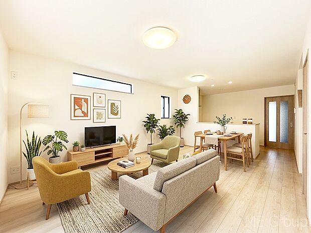 落ち着いた雰囲気のLDKは家族みんなの快適空間※家具はCGです