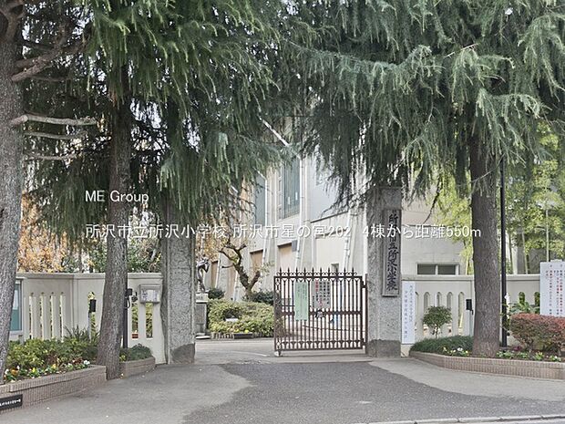 小学校 550m 所沢市立所沢小学校
