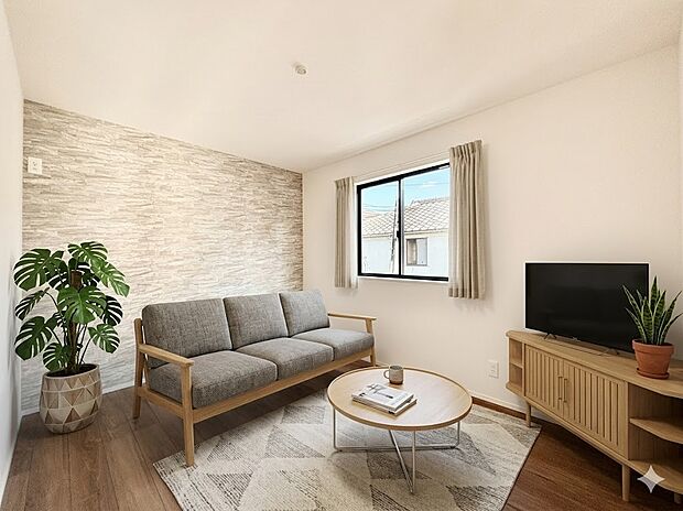 ご家族の賑やかな話し声で包まれる明るいリビング ※家具はCGです