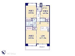 シティ光陽朝霞泉水 3LDKの間取図画像
