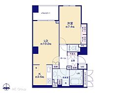 パークコート市谷仲之町 1LDKの間取図画像