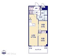 秀和第二奥沢レジデンス 2LDKの間取図画像