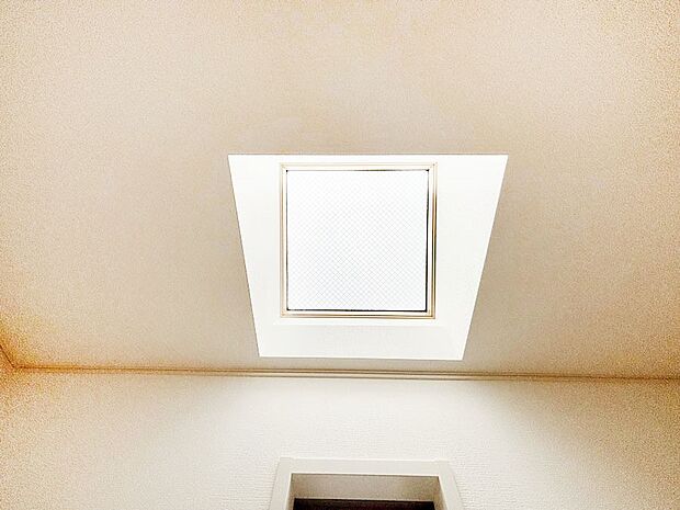 明るい陽光が降り注ぐトップライトを採用しました。
