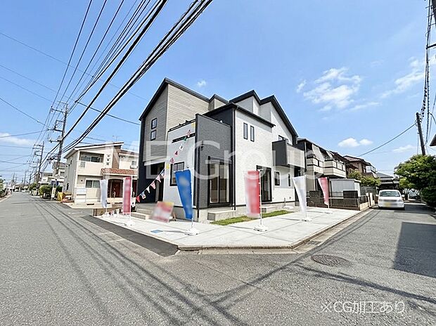 三方角地の開放感!2路線利用の利便性!ゆとりある住まいで新生活!