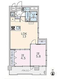 キャッスルマンション桜台 2LDKの間取図画像