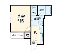ウィングコート幸手 1階1Kの間取り