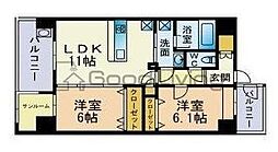 バルセロナ薬院 2SLDKの間取図画像
