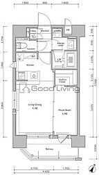 ネストピア薬院 1LDKの間取図画像