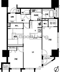 アメックス赤坂門タワー 2LDKの間取図画像
