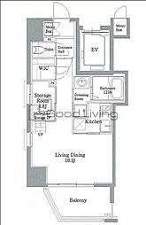 リアンシエルブルー東比恵2 1LDKの間取図画像