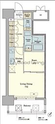 RJRプレシア博多楽水園 1LDKの間取図画像
