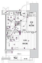 グランフォーレプライム高宮 1LDKの間取図画像