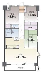 コアマンション健軍神社南 3LDKの間取り