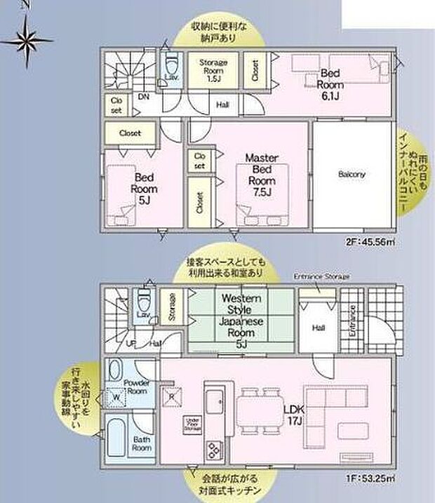 水廻りが集約されている家事ラク動線♪広々インナーバルコニーも嬉しいポイントです♪