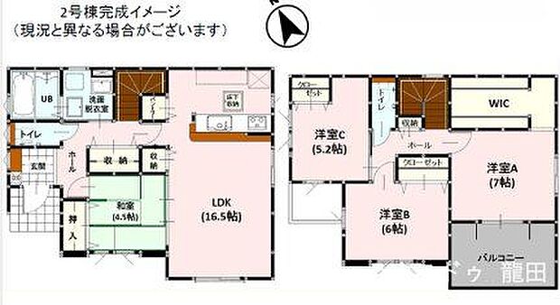 LDK16.5帖+和室4.5帖で広々空間に♪玄関ホールから繋がる和室は客間としても使える便利な多用途スペース♪収納充実♪