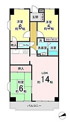 タワービレッジ鷺沼 3LDKの間取図画像