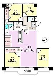 新ゆりグリーンタウンさつき街区2号棟 4SLDKの間取図画像