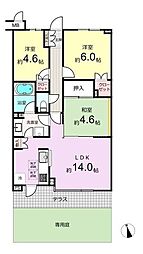 ヴェルレージュ中野島 3LDKの間取図画像