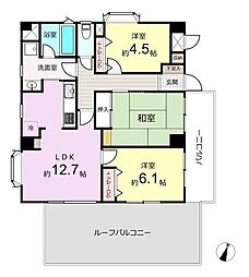 ライオンズマンション宮崎台第11 3LDKの間取図画像