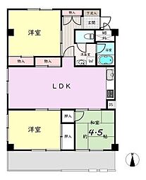 溝の口セントラルマンション 3LDKの間取図画像