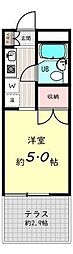 ペガサスマンション百合ケ丘 ワンルームの間取図画像
