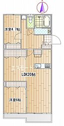 マンション雅叙苑4号館 2LDKの間取図画像