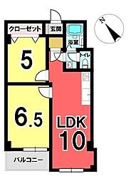 南千里第2コーポラスC棟 2LDKの間取図画像