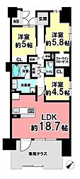 サンメゾン緑地公園アベニュー 3LDKの間取図画像