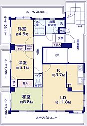 グランベル上野の杜 3LDKの間取り