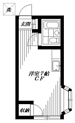 トキワコーポ 2階ワンルームの間取り