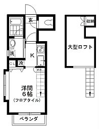 アルファピネン 1Kの間取図画像